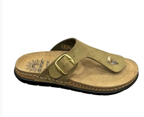 Sunny Sandals – Δερμάτινο Ανατομικό Σανδάλι (Μαύρο & Λαδί)