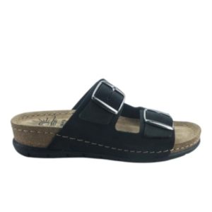 SANDALS ALTEA Δερμάτινα ανατομικά 50102 BLACK